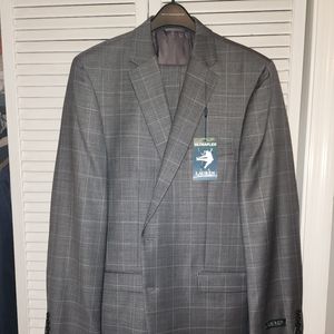 Mens Lauren Grey Pinstripe Business Suit, Size 44L with 38w Pants(untailored)